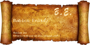 Babics Enikő névjegykártya