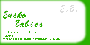 eniko babics business card