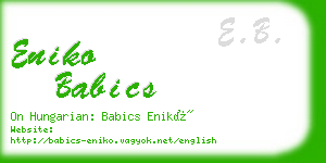 eniko babics business card